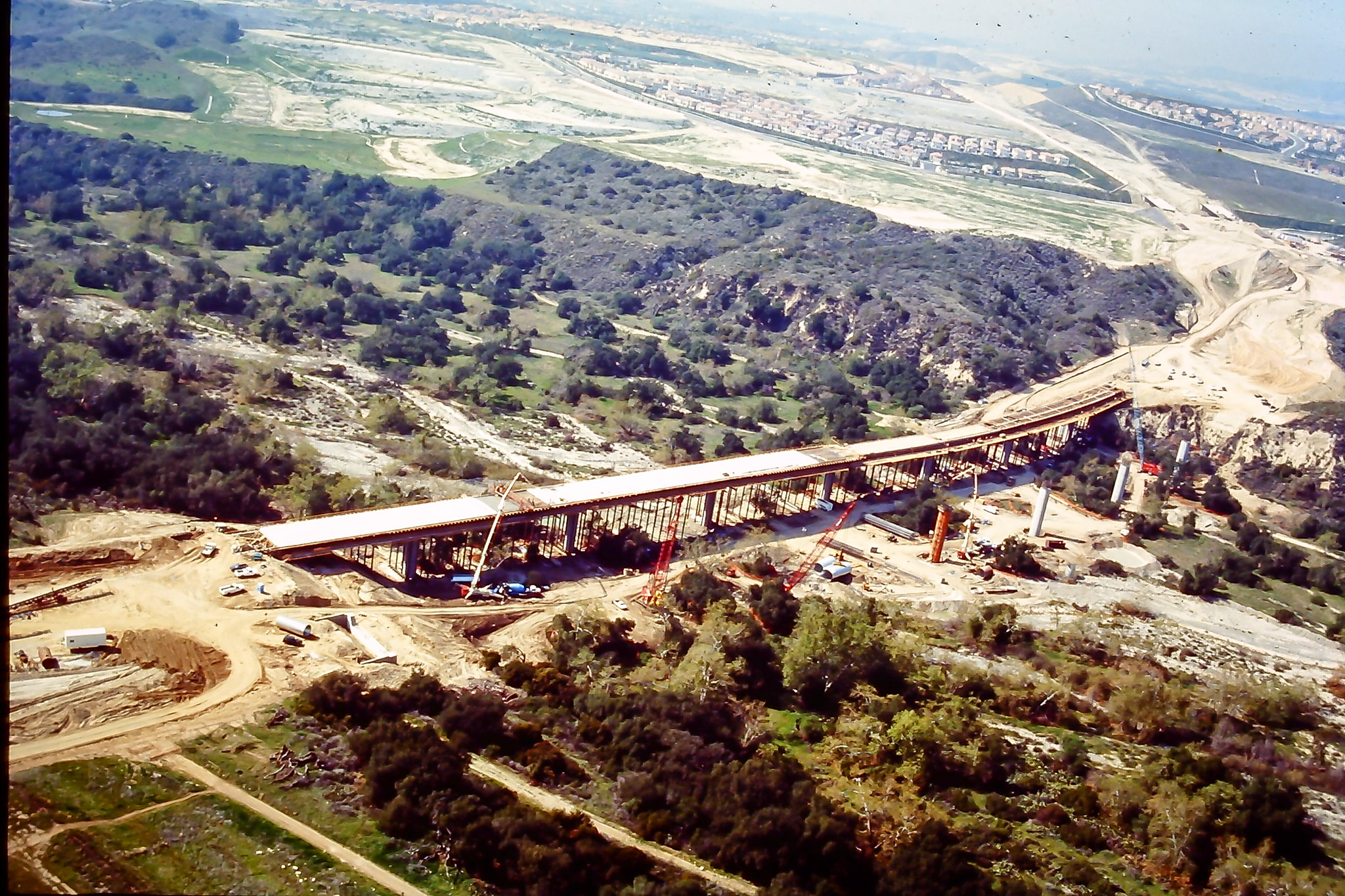 Construction of the Trabuco Creek Bridge along the 241 Toll Road