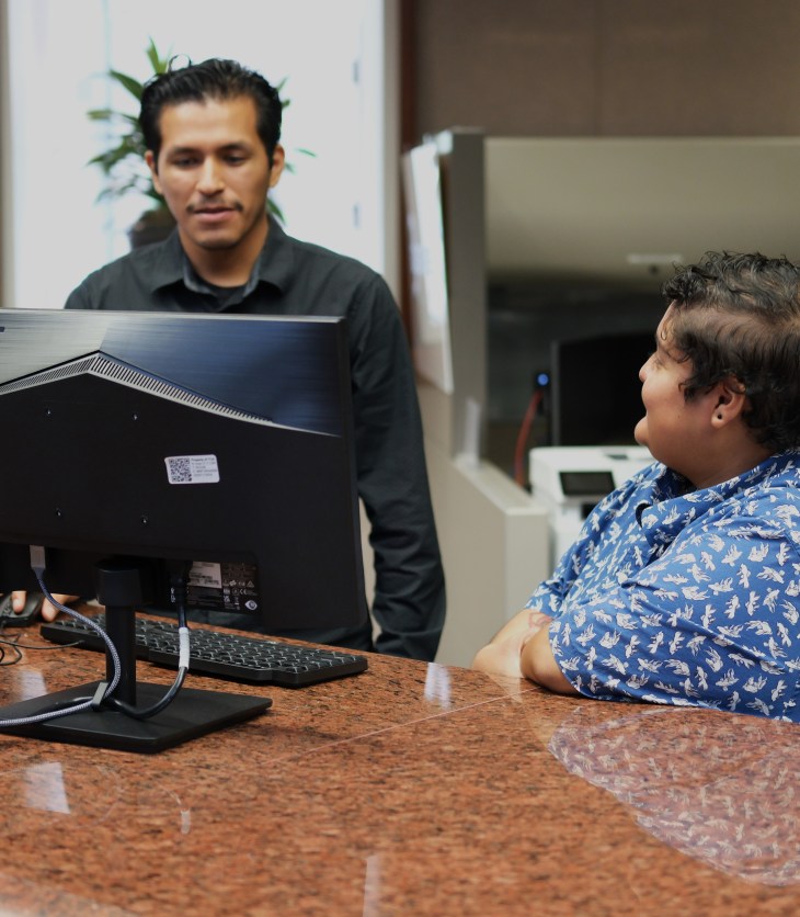Photo of two customer service representatives at The Toll Roads San Bernardino County Walk-In Center
