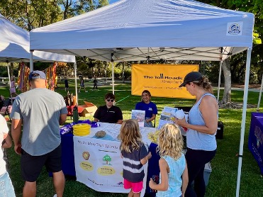 photo of the booth with fossils at an event