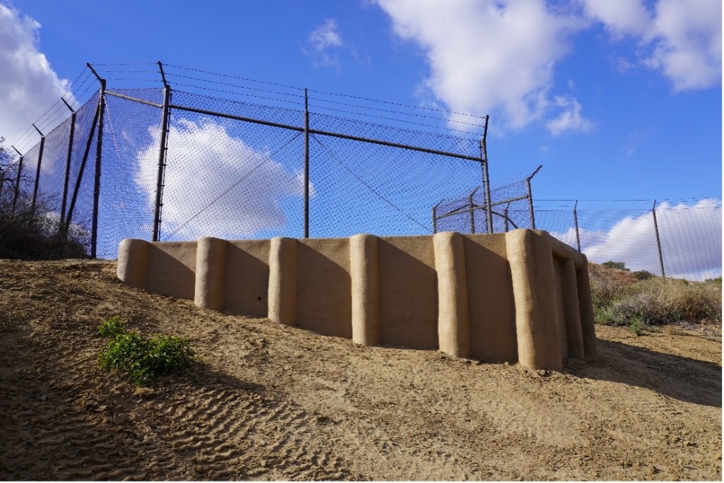 Photo of a concrete reinforced wildlife jump-out ramp